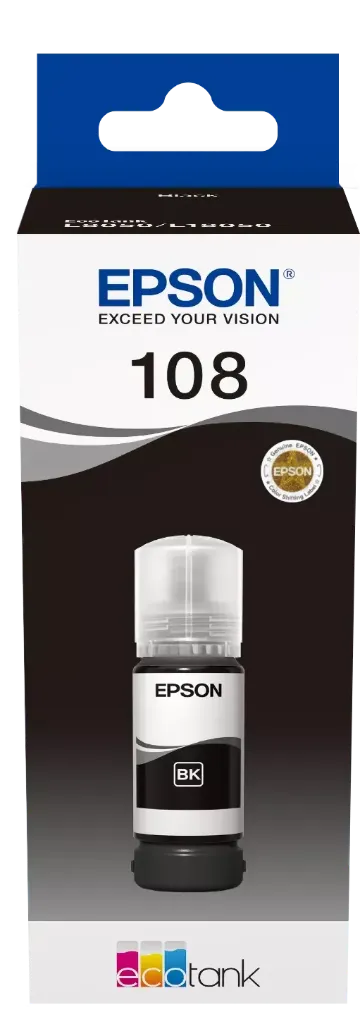 Epson 108 Ecotank Siyah BK  Mürekkep 70 ml