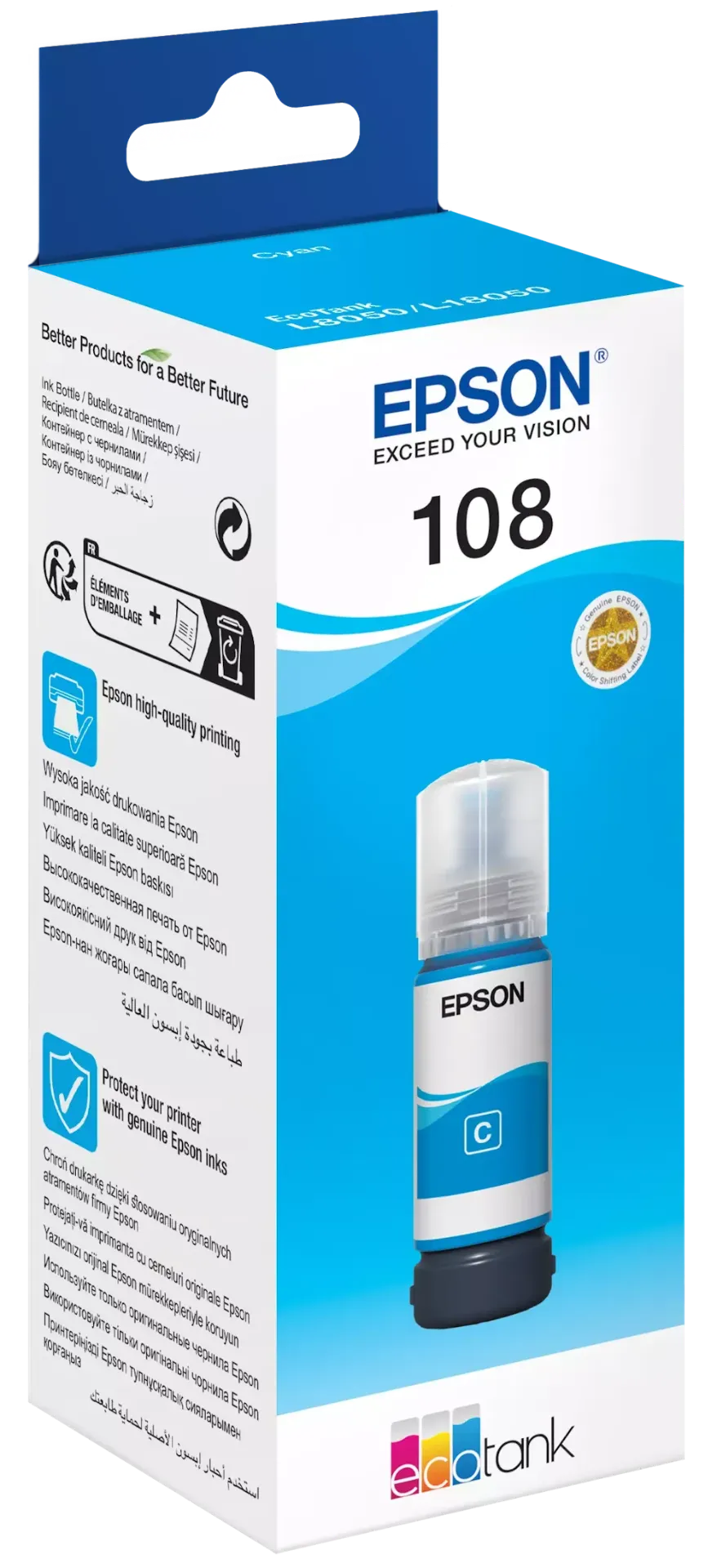 [C13T09C24A] Epson 108 Ecotank Mavi Mürekkep 70 ml {L18050/L8050/L8100(1905742)}