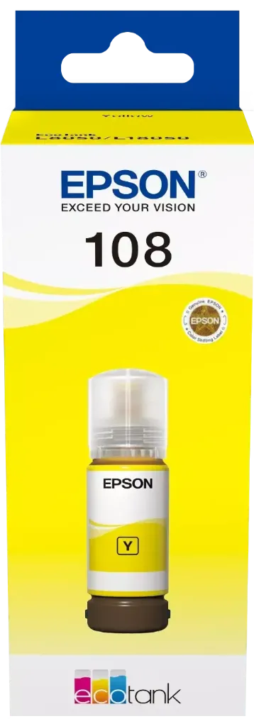 Epson 108 Ecotank Sarı  Mürekkep 70 ml