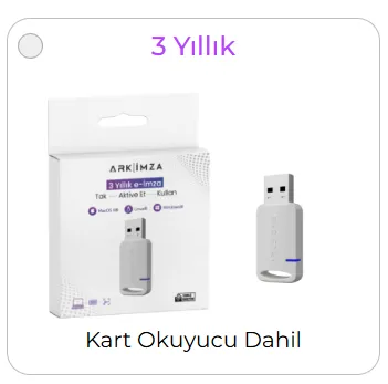 Arksigner 3 Yıllık e-İmza  Sertifika Bedeli